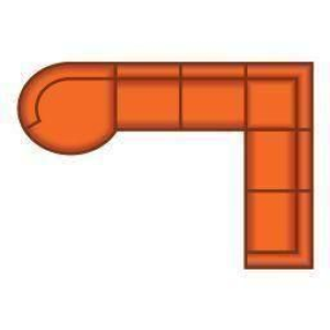 Longchair Rond Groot + 3 Zits + Hoek + 3 Zits