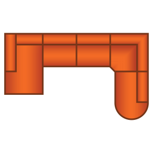 Longchair + 3 Zits + Ottomaan Rond Groot