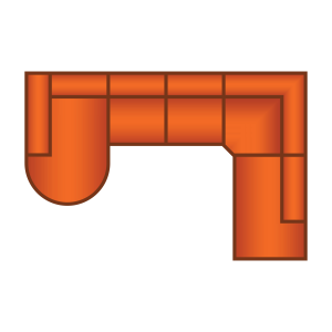 Longchair Rond + 2 Zits + Ottomaan Groot