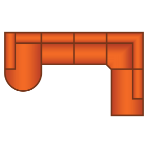 Longchair Rond + 3 Zits + Ottomaan Groot