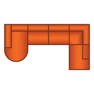 Longchair Rond + 3 Zits + Ottomaan Klein