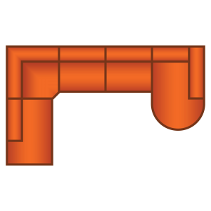 Ottomaan Groot + 3 Zits + Longchair Rond