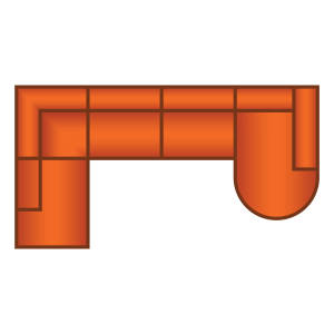 Ottomaan Klein + 3 Zits + Longchair Rond
