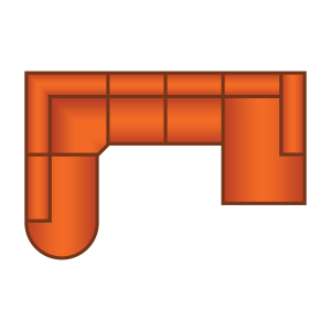 Ottomaan Rond Groot + 2 Zits + Longchair
