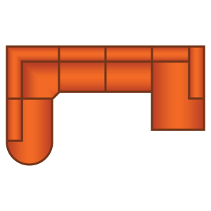 Ottomaan Rond Groot + 3 Zits + Longchair