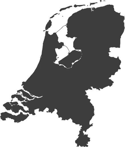 Kaart van Nederland in zwart wit